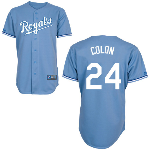 Christian Colon #24 mlb Jersey-Kansas City Royals Women's Authentic Alternate 1 Blue Cool Base Baseball Jersey
